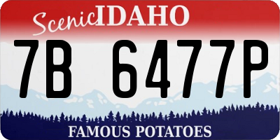 ID license plate 7B6477P