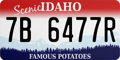 ID license plate 7B6477R