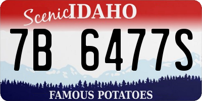 ID license plate 7B6477S