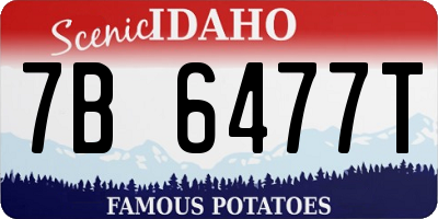 ID license plate 7B6477T