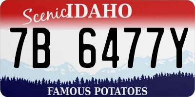 ID license plate 7B6477Y