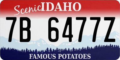 ID license plate 7B6477Z