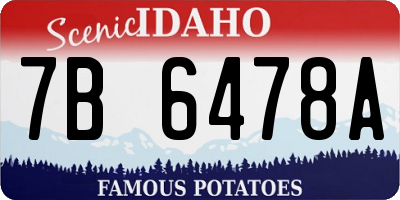 ID license plate 7B6478A
