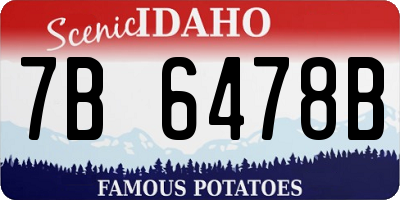 ID license plate 7B6478B