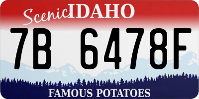 ID license plate 7B6478F