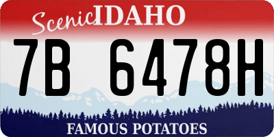 ID license plate 7B6478H