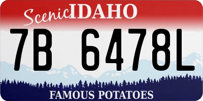ID license plate 7B6478L
