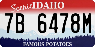 ID license plate 7B6478M
