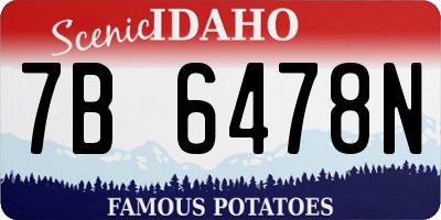 ID license plate 7B6478N