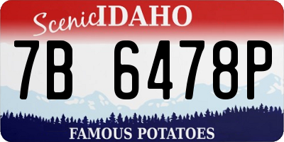 ID license plate 7B6478P