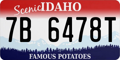 ID license plate 7B6478T