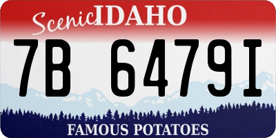 ID license plate 7B6479I