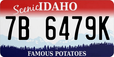 ID license plate 7B6479K