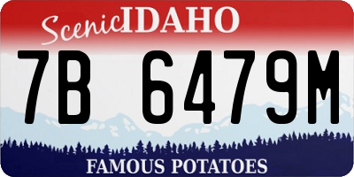 ID license plate 7B6479M