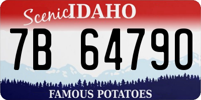 ID license plate 7B6479O