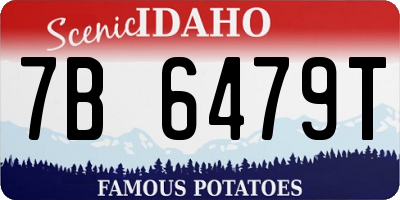 ID license plate 7B6479T