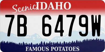 ID license plate 7B6479W
