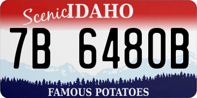 ID license plate 7B6480B