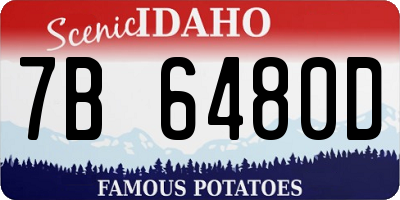 ID license plate 7B6480D
