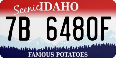 ID license plate 7B6480F