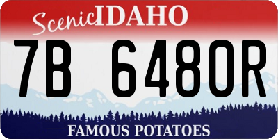 ID license plate 7B6480R