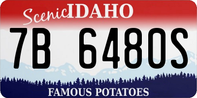 ID license plate 7B6480S
