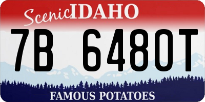 ID license plate 7B6480T