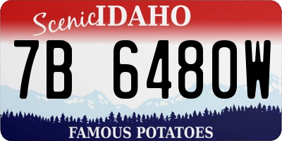ID license plate 7B6480W