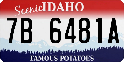 ID license plate 7B6481A
