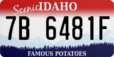ID license plate 7B6481F
