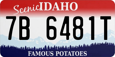 ID license plate 7B6481T