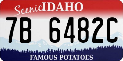 ID license plate 7B6482C