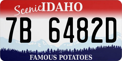 ID license plate 7B6482D