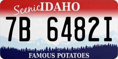 ID license plate 7B6482I