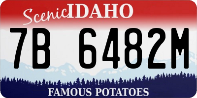 ID license plate 7B6482M