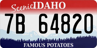 ID license plate 7B6482O