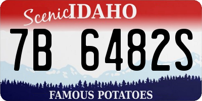 ID license plate 7B6482S