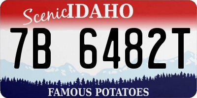ID license plate 7B6482T