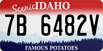 ID license plate 7B6482V