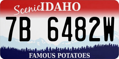 ID license plate 7B6482W