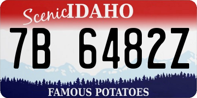 ID license plate 7B6482Z