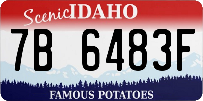 ID license plate 7B6483F