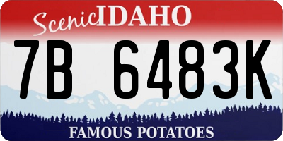 ID license plate 7B6483K