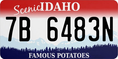 ID license plate 7B6483N