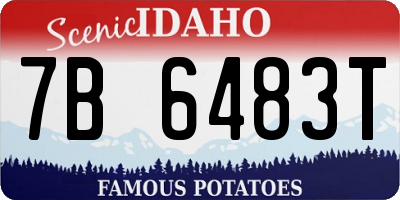 ID license plate 7B6483T