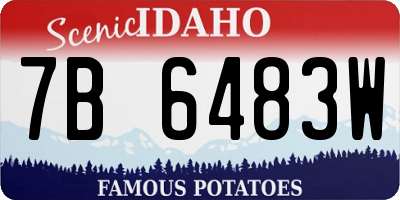 ID license plate 7B6483W