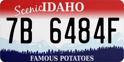 ID license plate 7B6484F