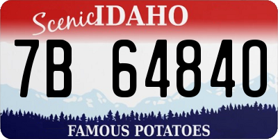 ID license plate 7B6484O