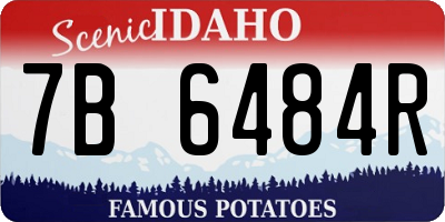 ID license plate 7B6484R
