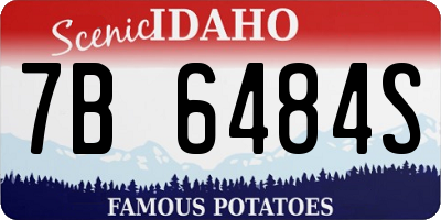 ID license plate 7B6484S